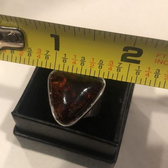 JAY KING Desert Rose Trading Company Turquoise Amber Sterling Silver Ring 8-3/4 - Picture 14 of 16